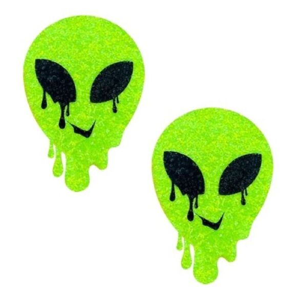 👽🔥MELTING Extraterrestrial Glow Pasties - Picture 3 of 3